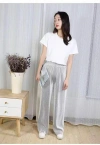 Vertical striped wide-leg floor-length pants, crystal silk wide-leg floor-length pants details Picture